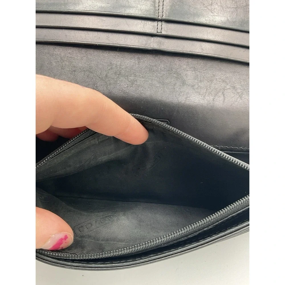 Coach Vintage Legacy Black Leather Slim Envelope Wallet * Great Condition*